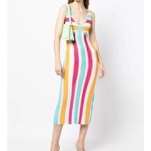 Multicolor Striped Knit Dress